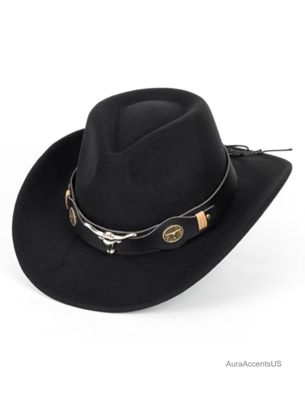 Felt Fedora Western Cowboy Hat Unisex Wide Brim Adjustable